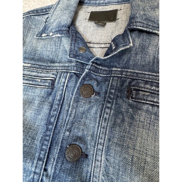 NWOT True Religion Womens S/P Denim Jacket Made-USA Button-Up Faded Blue Casual - Picture 3 of 12